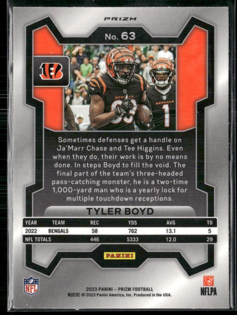 2023 Panini Prizm - Emergent Prizms Silver #63 Tyler Boyd Neon Green Pulsar  Krazy King Collectibles LLC   