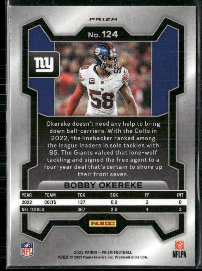 2023 Panini Prizm - Emergent Prizms Silver #124 Bobby Okereke Neon Green Pulsar  Krazy King Collectibles LLC   