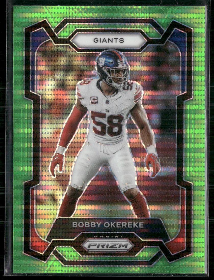 2023 Panini Prizm - Emergent Prizms Silver #124 Bobby Okereke Neon Green Pulsar  Krazy King Collectibles LLC   