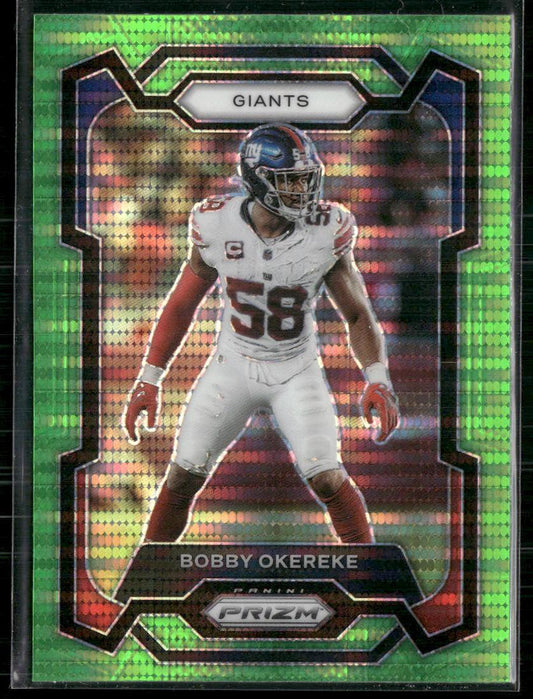 2023 Panini Prizm - Emergent Prizms Silver #124 Bobby Okereke Neon Green Pulsar  Krazy King Collectibles LLC   