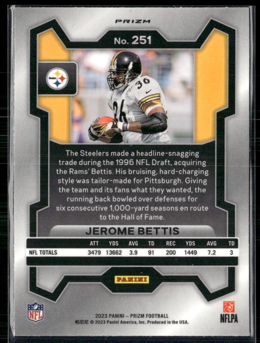 2023 Panini Prizm - Emergent Prizms Silver #251 Jerome Bettis Red White and Blue  Krazy King Collectibles LLC   