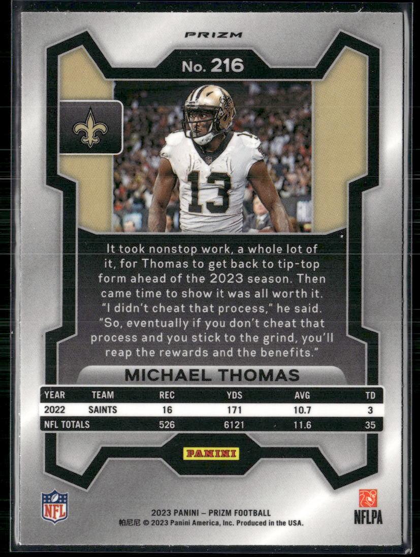 Prizm #216 Michael Thomas Red White and Blue  Krazy King Collectibles LLC   