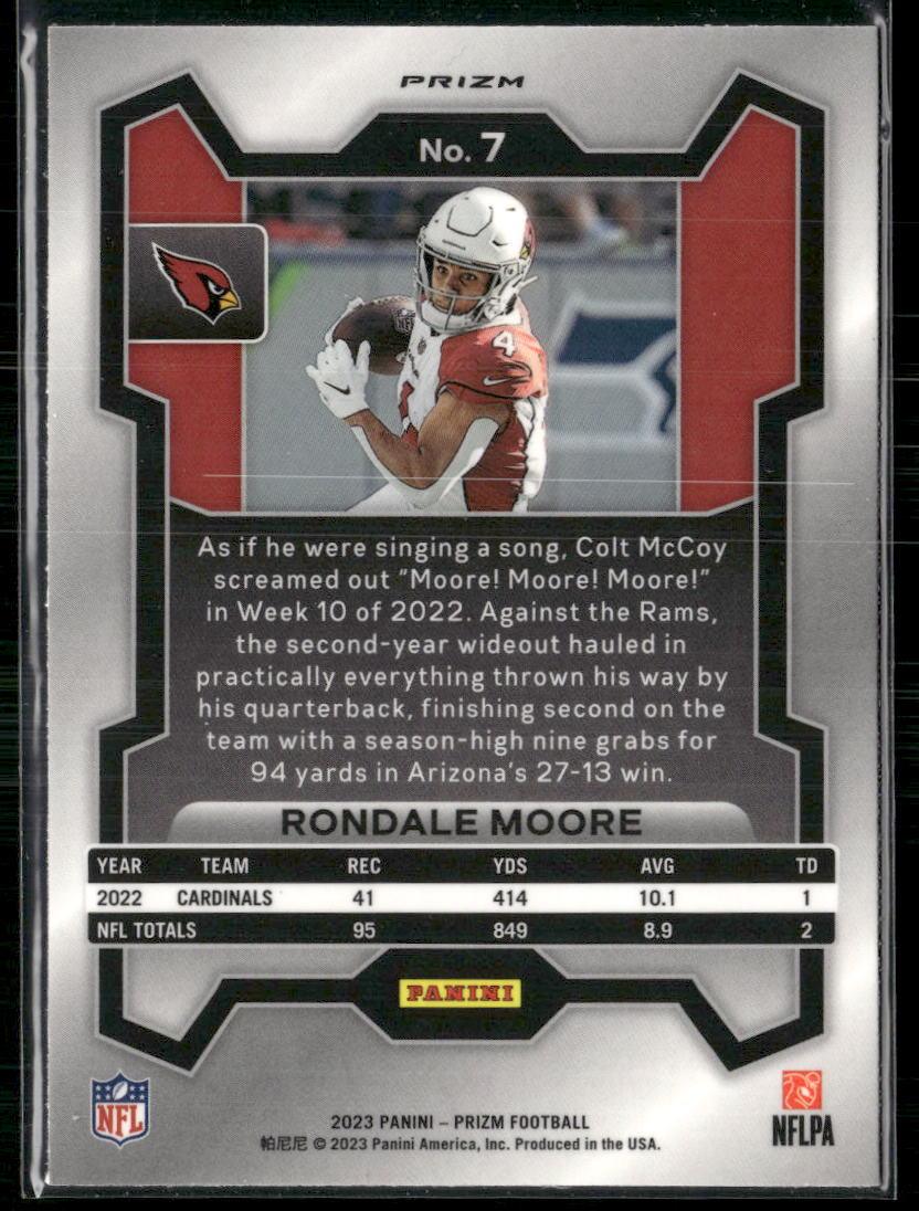 2023 Panini Prizm - #7 Rondale Moore Red White and Blue  Krazy King Collectibles LLC   