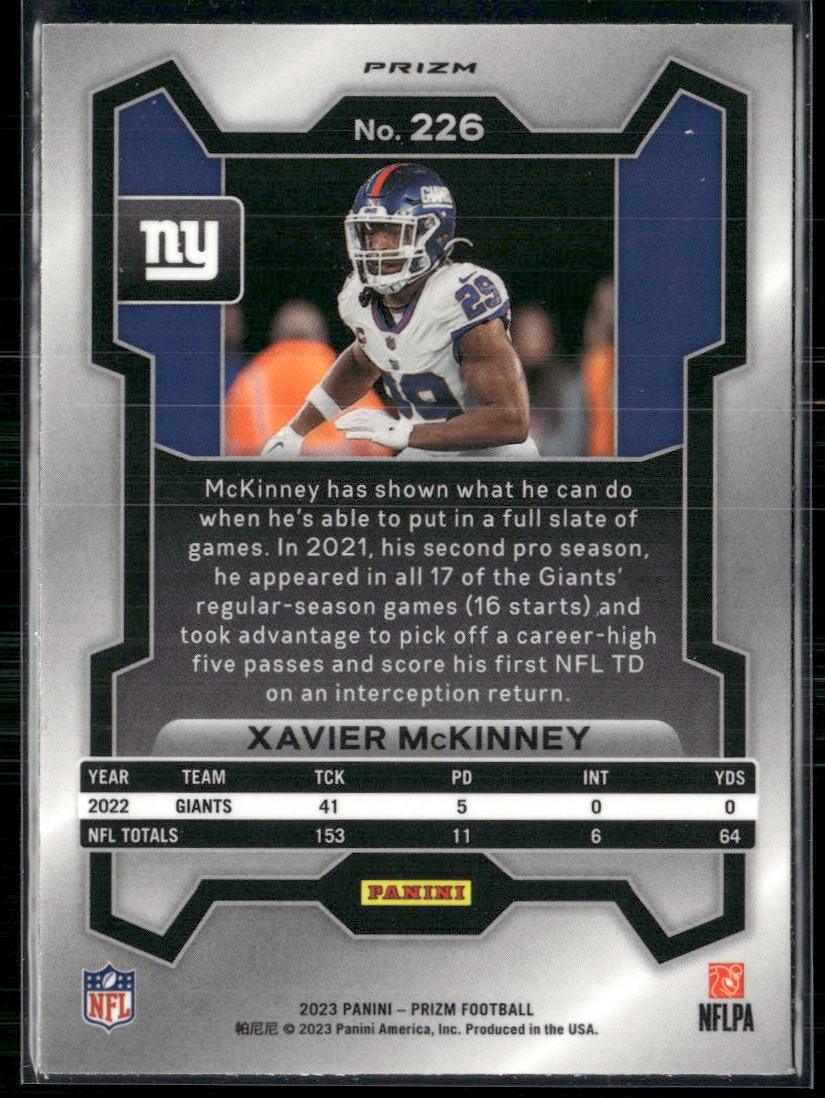 2023 Panini Prizm - #226 Xavier McKinney Red White and Blue  Krazy King Collectibles LLC   