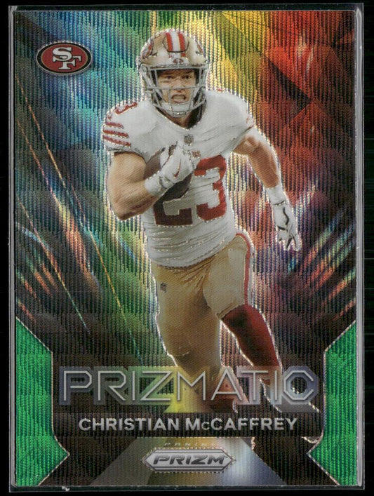 2023 Panini Prizm - #14 Christian McCaffrey Prizmatic Prizms Green Wave  Krazy King Collectibles LLC   