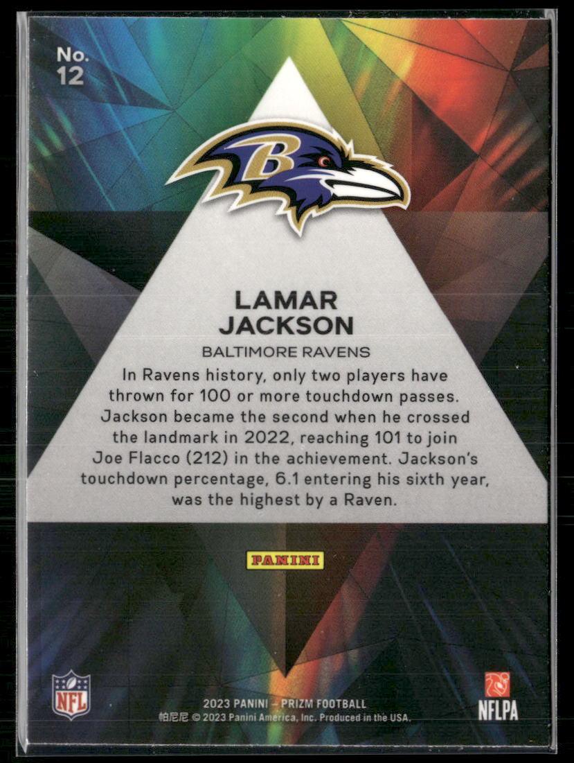 Prizm #12 Lamar Jackson Prizmatic  Krazy King Collectibles LLC   