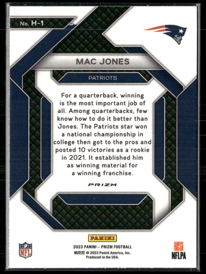 2023 Panini Prizm -#H-1 Mac Jones Emergent Prizms Green Wave  Krazy King Collectibles LLC   