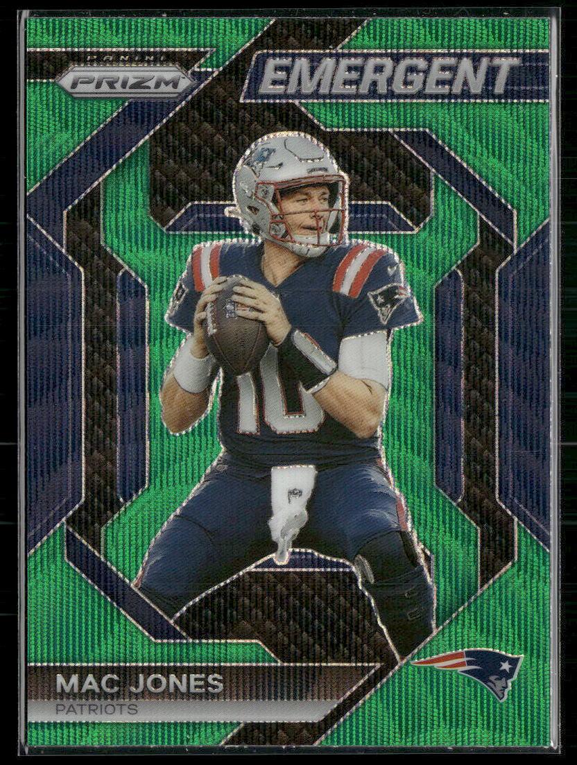 2023 Panini Prizm -#H-1 Mac Jones Emergent Prizms Green Wave  Krazy King Collectibles LLC   