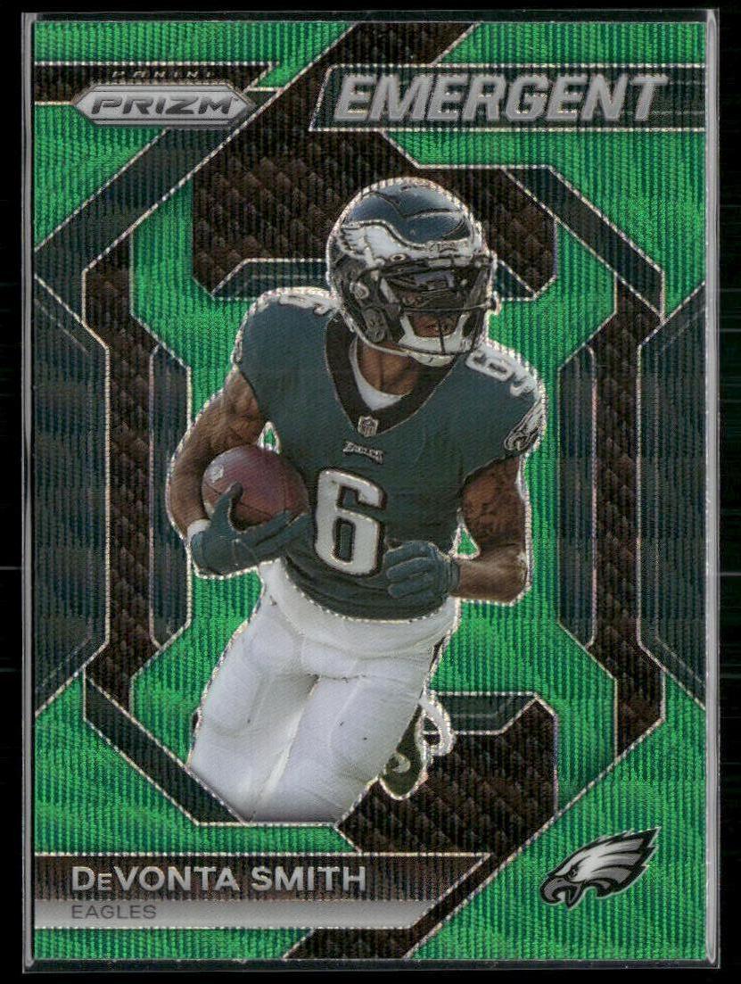 Prizm #H-11 DeVonta Smith Emergent Prizms Green Wave  Krazy King Collectibles LLC   