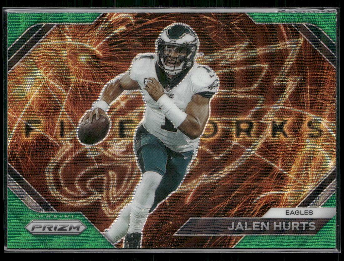 2023 Panini Prizm -#F-1 Jalen Hurts Fireworks Prizms Green Wave  Krazy King Collectibles LLC   