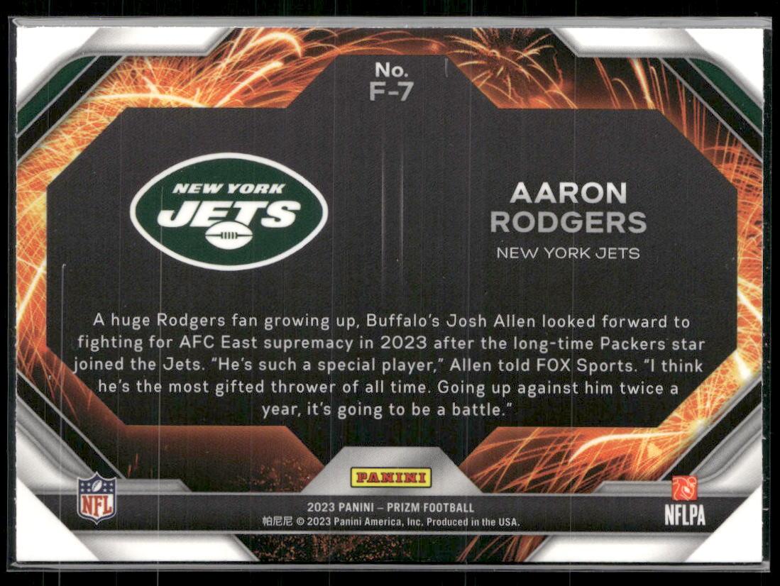 2023 Panini Prizm - #F-7 Aaron Rodgers Fireworks  Krazy King Collectibles LLC   