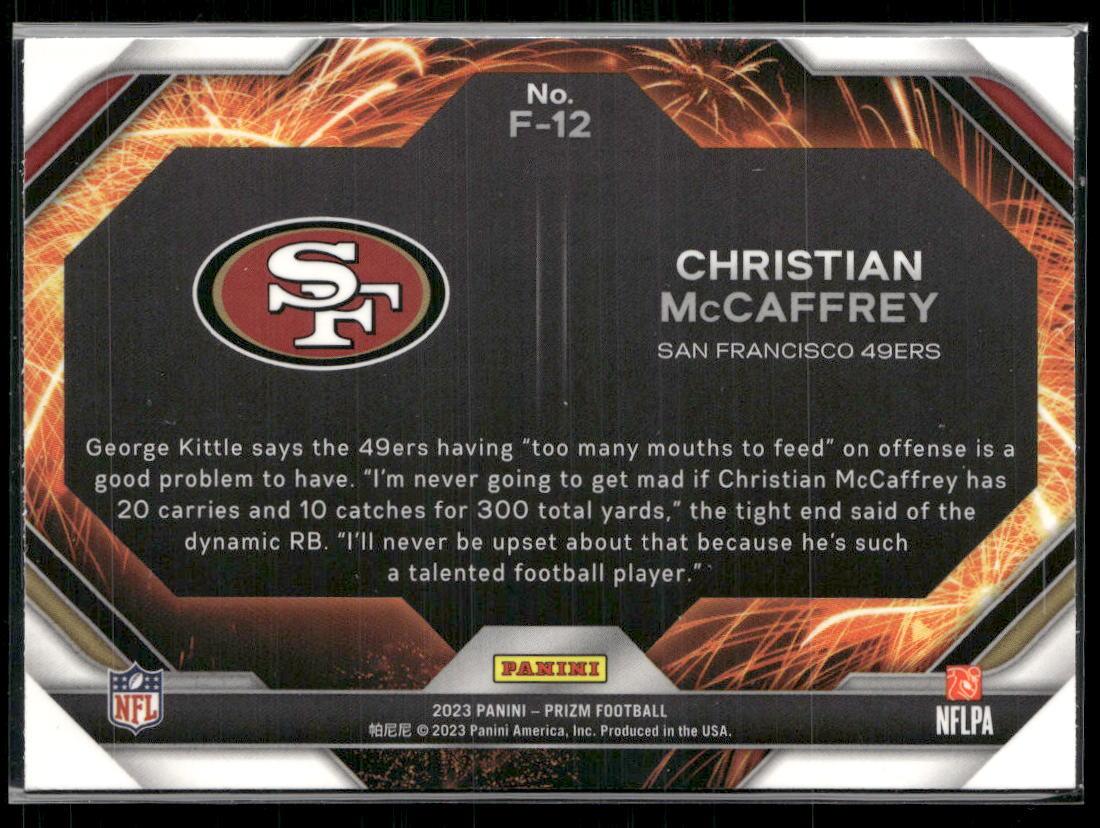 2023 Panini Prizm - #F-12 Christian McCaffrey Fireworks  Krazy King Collectibles LLC   