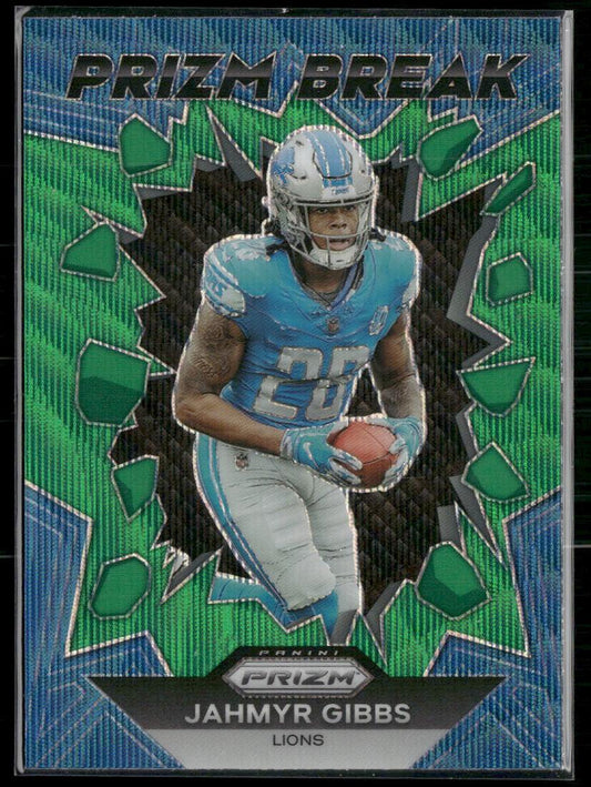 2023 Panini Prizm - #PB-5 Jahmyr Gibbs Prizm Break Prizms Green Wave  Krazy King Collectibles LLC   