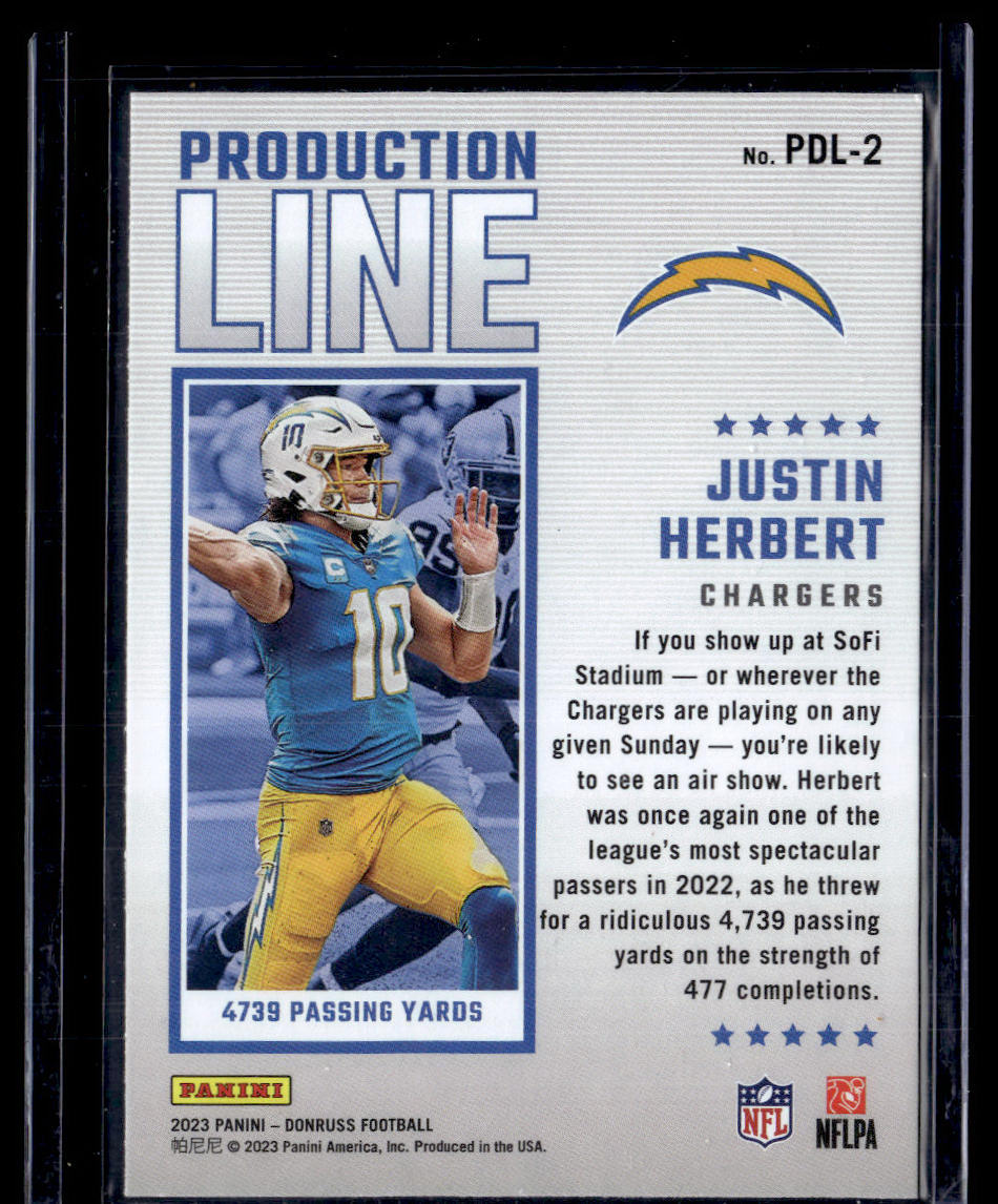 2023 Donruss #PDL-2 Justin Herbert Production Line  Krazy King Collectibles LLC   