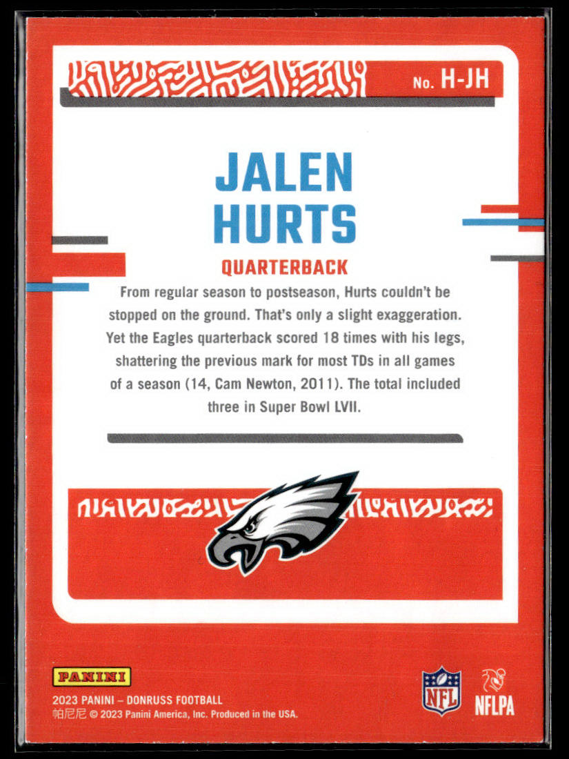 2023 Donruss #H-JH Jalen Hurts Highlights  Krazy King Collectibles LLC   