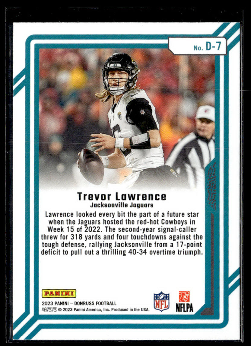 2023 Donruss #D-7 Trevor Lawrence Dominators  Krazy King Collectibles LLC   