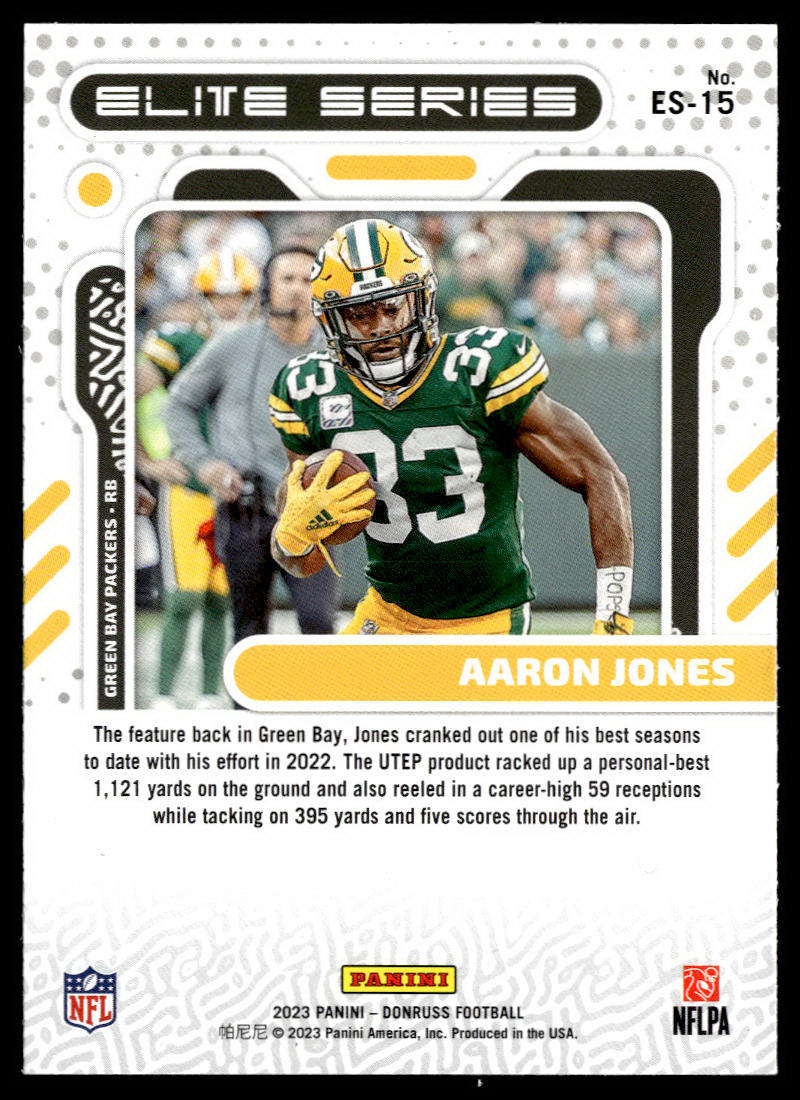 2023 Donruss #ES-15 Aaron Jones The Elite Series  Krazy King Collectibles LLC   