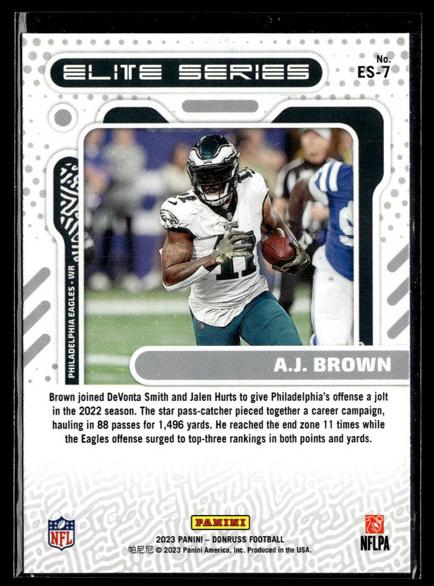 2023 Donruss #ES-7 A.J. Brown The Elite Series  Krazy King Collectibles LLC   