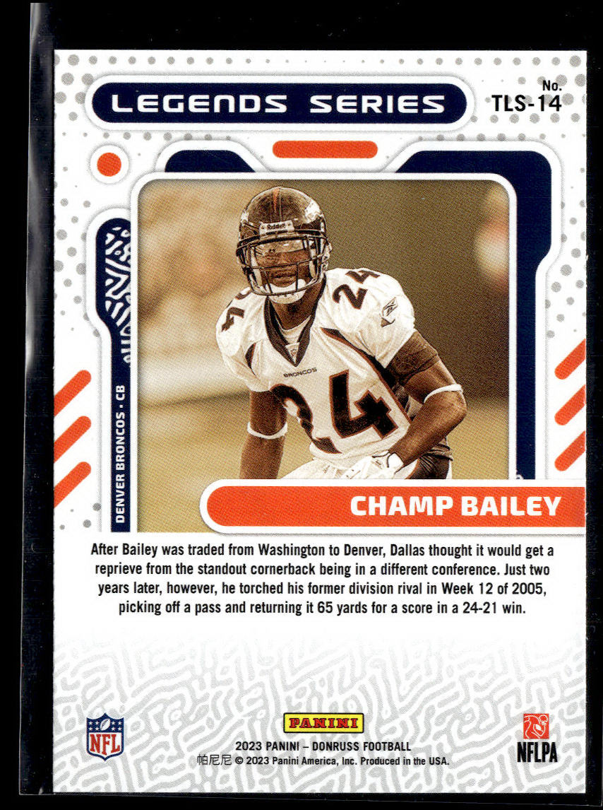 2023 Donruss #TLS-14 Champ Bailey The Legends Series  Krazy King Collectibles LLC   