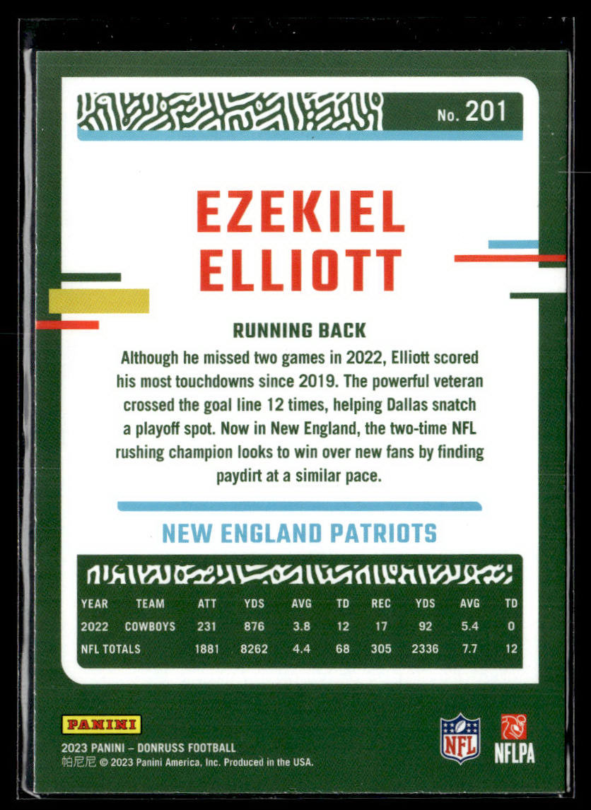 2023 Donruss #201 Ezekiel Elliott Press Proof Red  Krazy King Collectibles LLC   