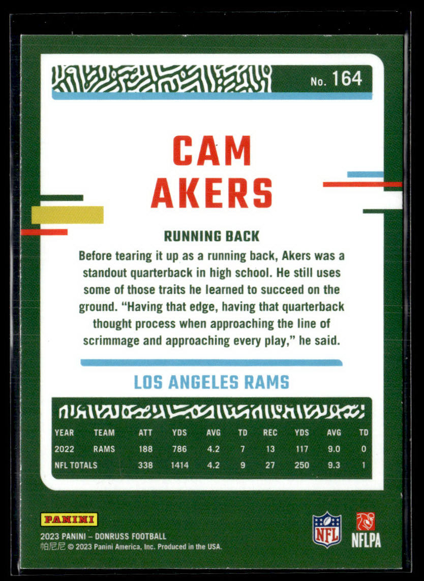 2023 Donruss #164 Cam Akers Press Proof Red  Krazy King Collectibles LLC   