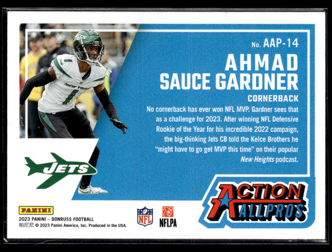 2023 Donruss #AAP-14 Ahmad "Sauce" Gardner Action All-Pros  Krazy King Collectibles LLC   