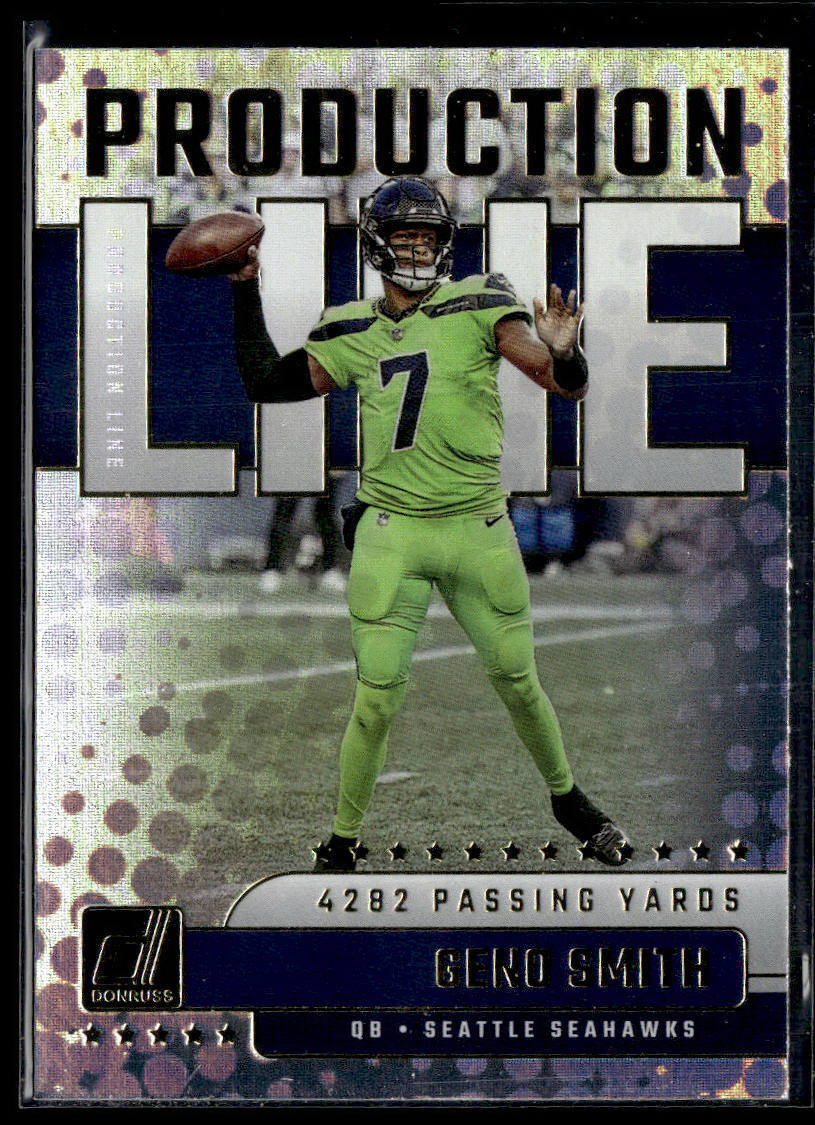 2023 Donruss #PDL-7 Geno Smith Production Line Galactic  Krazy King Collectibles LLC   