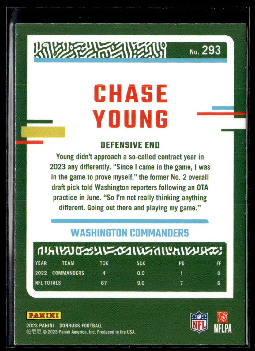 2023 Donruss #293 Chase Young Press Proof Red  Krazy King Collectibles LLC   