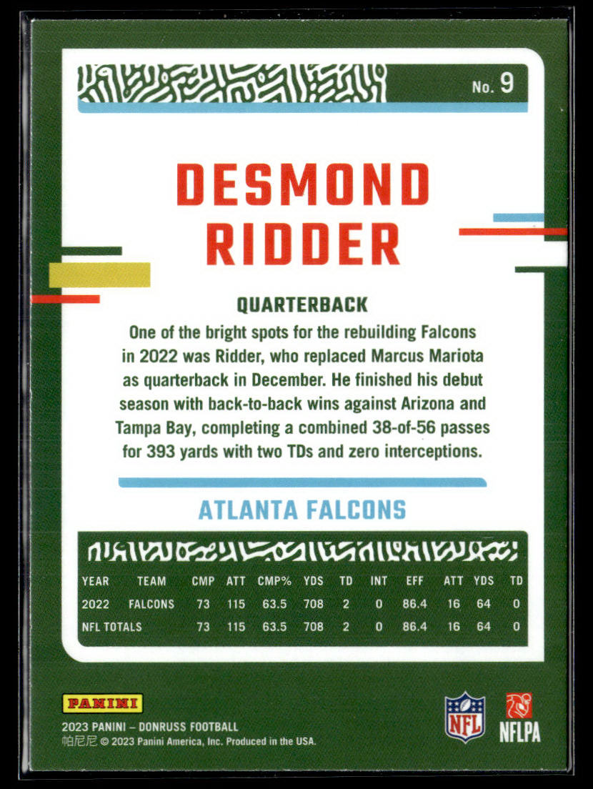 2023 Donruss #9 Desmond Ridder Press Proof Red  Krazy King Collectibles LLC   