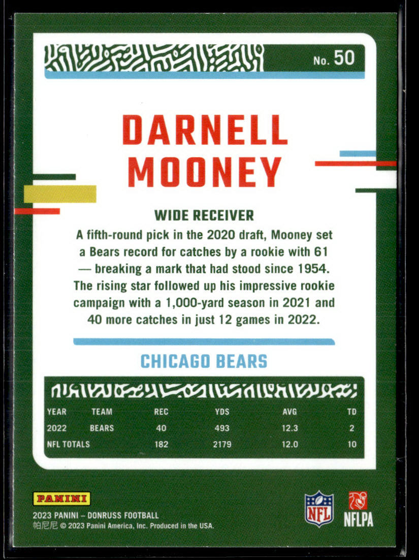 2023 Donruss #50 Darnell Mooney Press Proof Red  Krazy King Collectibles LLC   