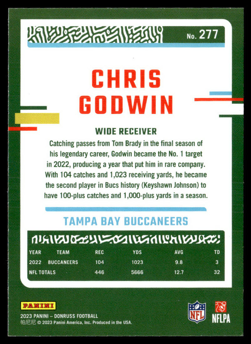 2023 Donruss #277 Chris Godwin Press Proof Blue  Krazy King Collectibles LLC   