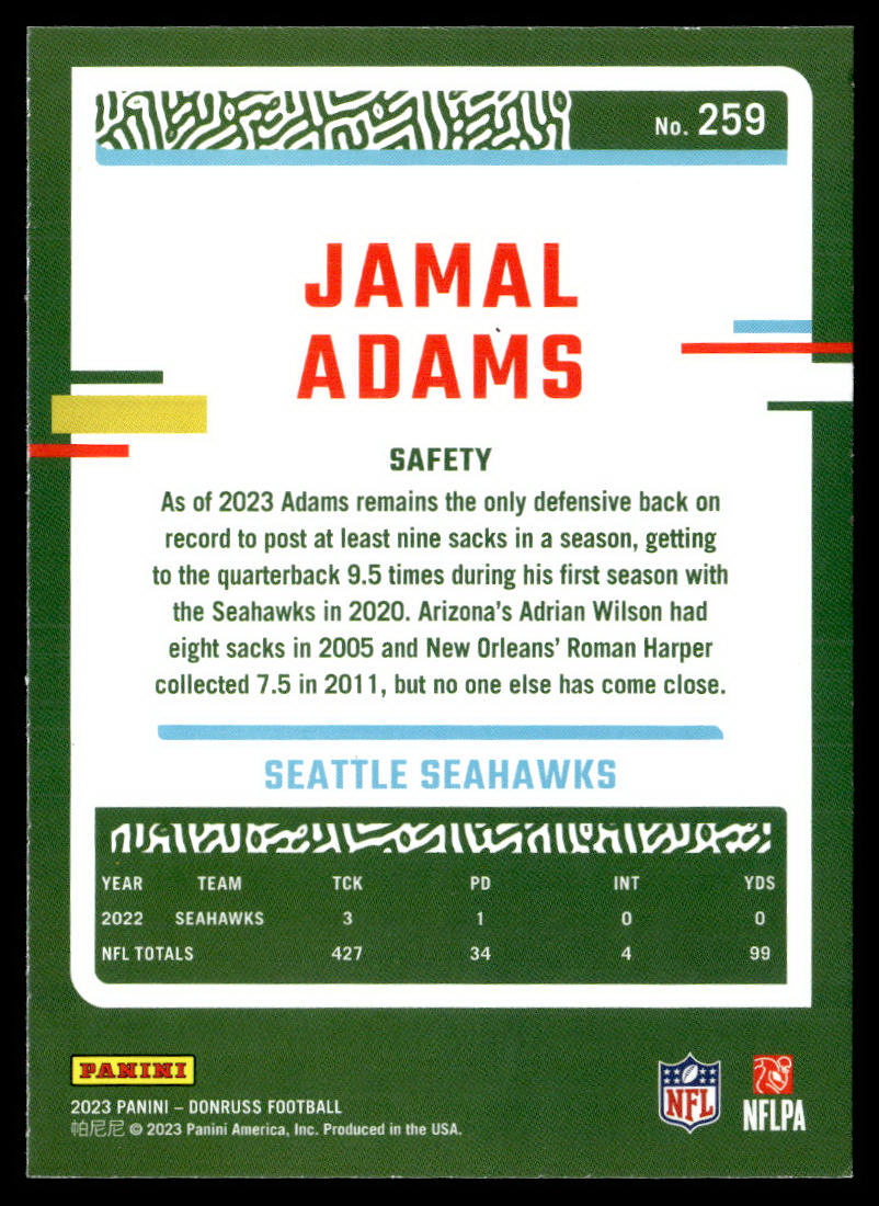 2023 Donruss #259 Jamal Adams Press Proof Blue  Krazy King Collectibles LLC   