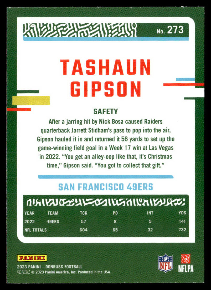 2023 Donruss #273 Tashaun Gipson Press Proof Blue  Krazy King Collectibles LLC   