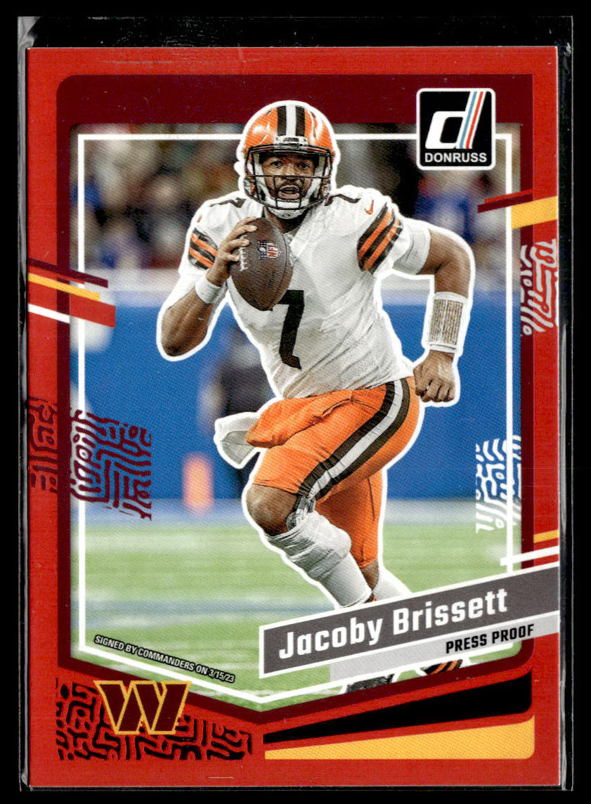 2023 Donruss - Rated Rookie Autographs #297 Jacoby Brissett Press Proof Red  Krazy King Collectibles LLC   