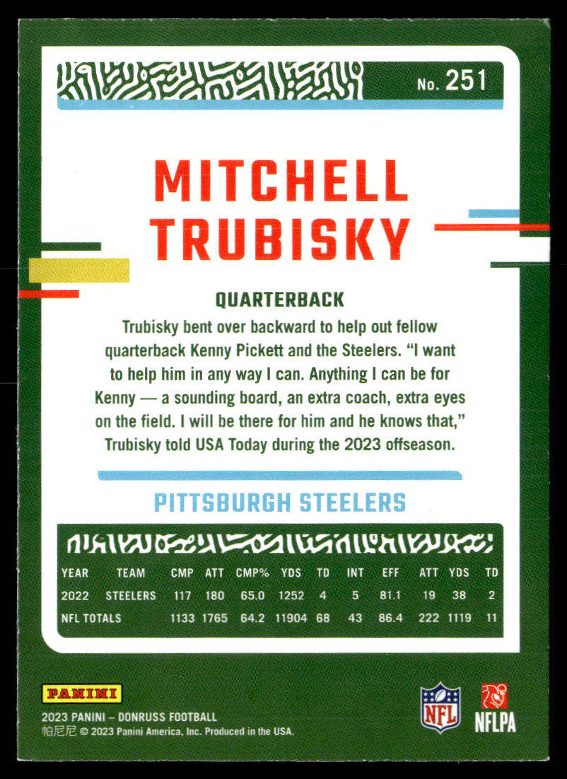 2023 Donruss #251 Mitchell Trubisky Press Proof Blue  Krazy King Collectibles LLC   