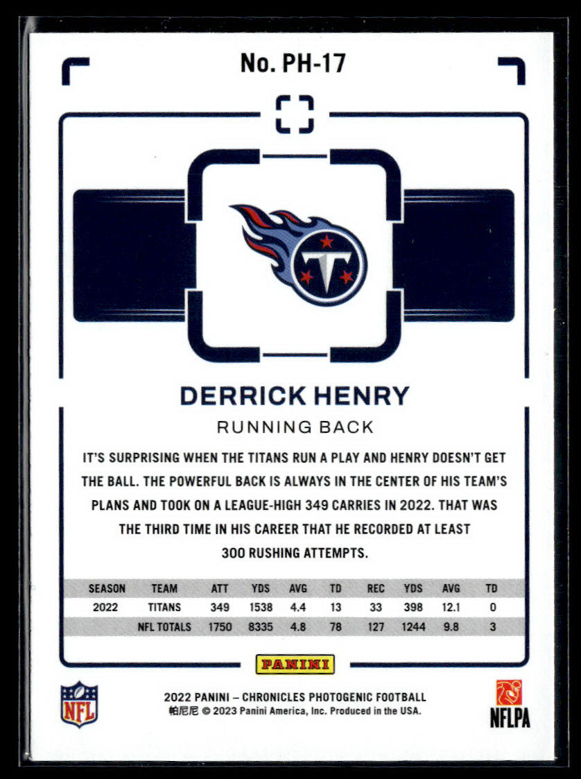 2022 Panini Chronicles #PH-17 Derrick Henry Photogenic  Krazy King Collectibles LLC   