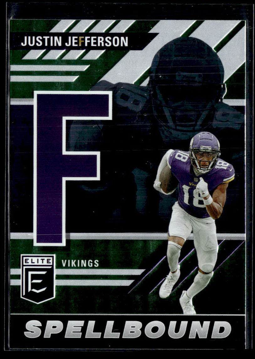 2023 Donruss Elite #SB-JJ5 Justin Jefferson Spellbound Green  Krazy King Collectibles LLC   