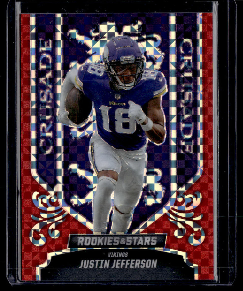 2023 Panini Rookies & Stars #CR-17 Justin Jefferson Crusade Red Plaid  Krazy King Collectibles LLC   