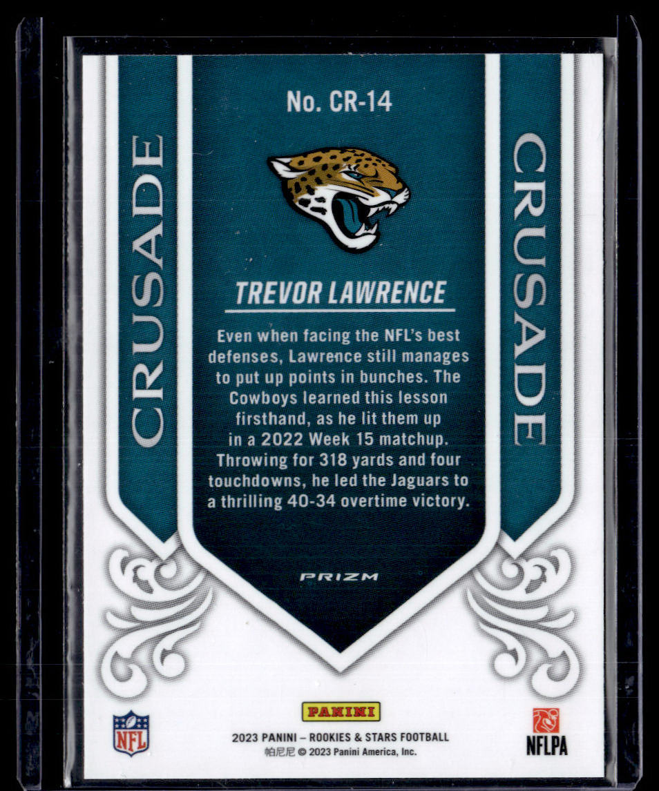 2023 Panini Rookies & Stars #CR-14 Trevor Lawrence Crusade Longevity  Krazy King Collectibles LLC   