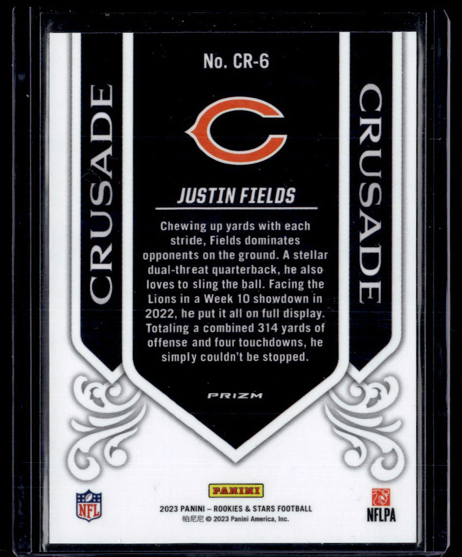 2023 Panini Rookies & Stars #CR-6 Justin Fields Crusade Red Plaid  Krazy King Collectibles LLC   