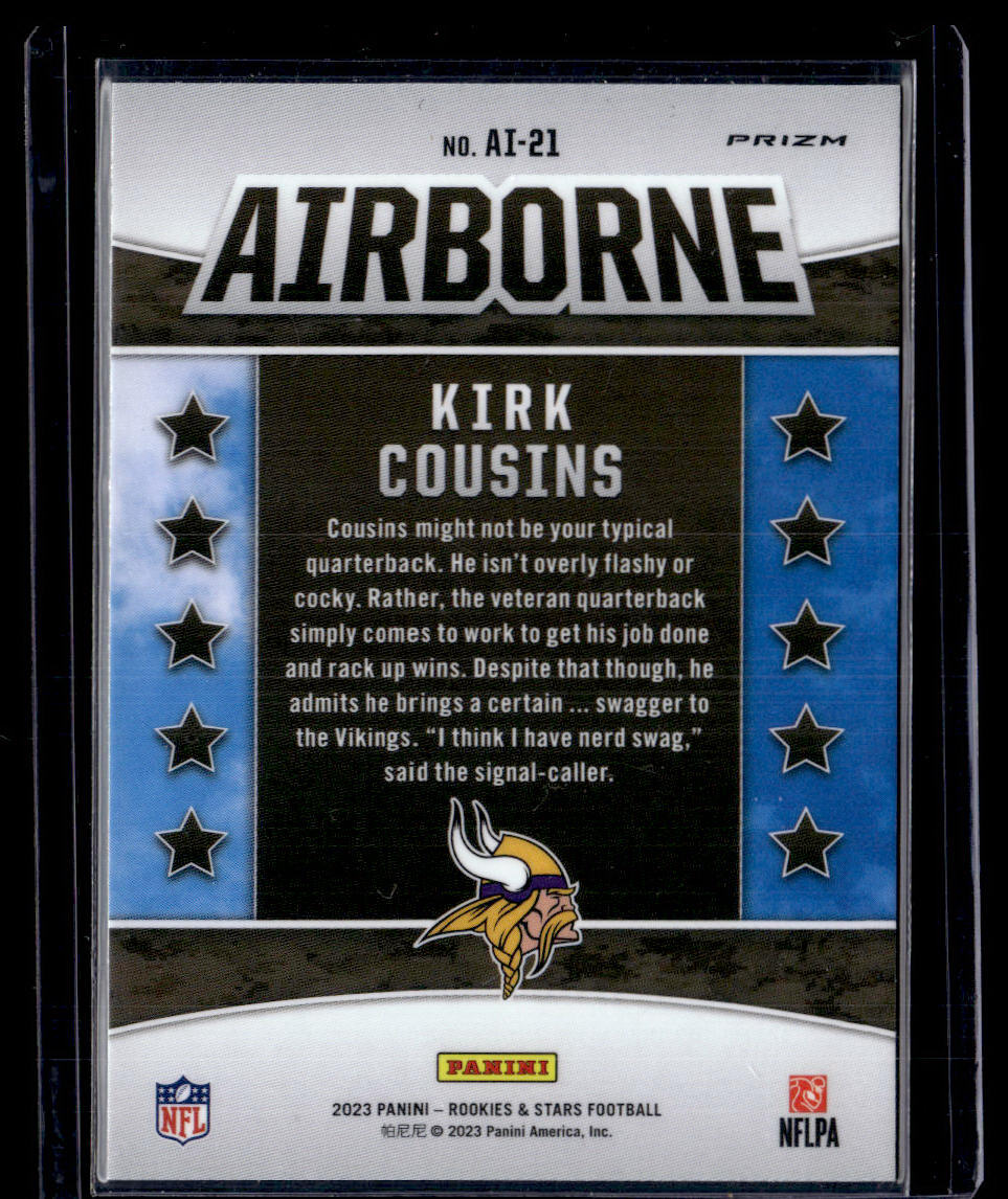 2023 Panini Rookies & Stars #AI-21 Kirk Cousins Airborne Silver  Krazy King Collectibles LLC   