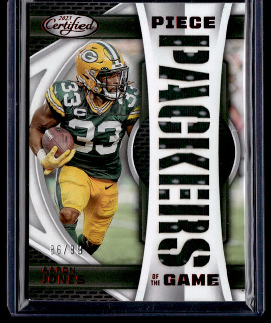 2023 Panini Certified #POG-22 Aaron Jones Piece of the Game Red #/99  Krazy King Collectibles LLC   