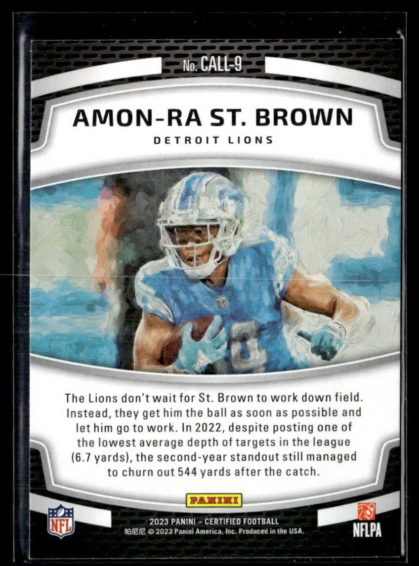 2023 Panini Certified #CALL-9 Amon-Ra St. Brown Calling Cards  Krazy King Collectibles LLC   