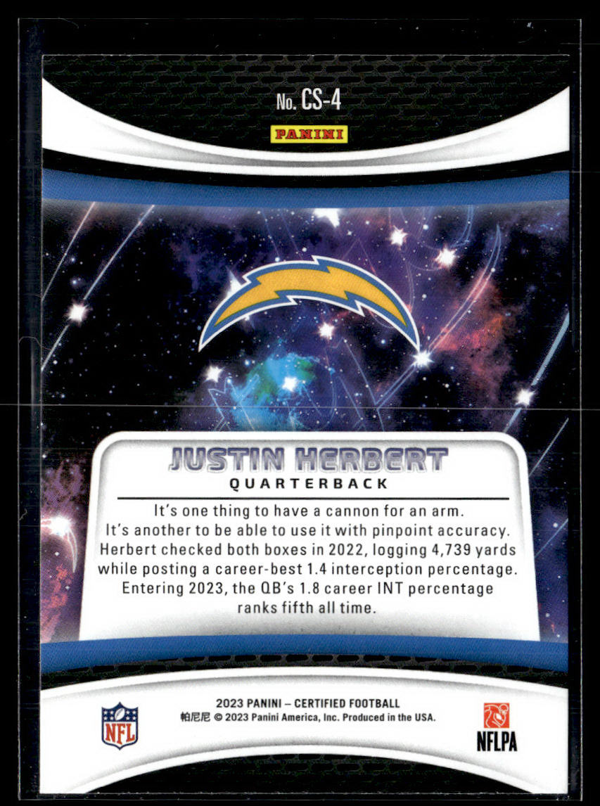 2023 Panini Certified #CS-4 Justin Herbert Certified Stars  Krazy King Collectibles LLC   