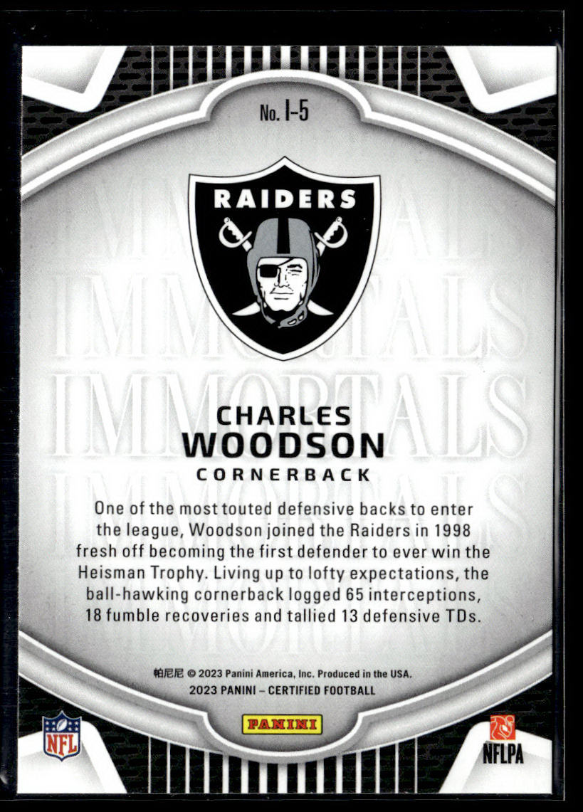 2023 Panini Certified #I-5 Charles Woodson Immortals  Krazy King Collectibles LLC   