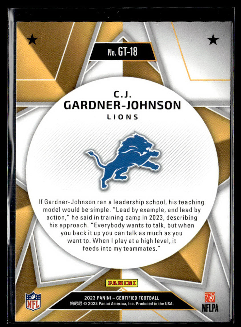 2023 Panini Certified #GT-18 C.J. Gardner-Johnson Gold Team  Krazy King Collectibles LLC   