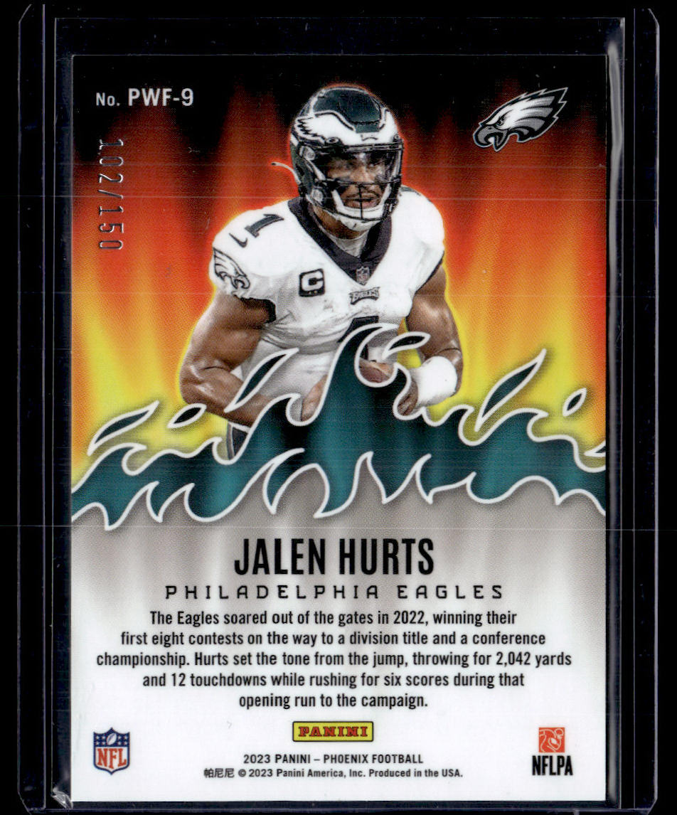 2023 Panini Phoenix #PWF-9 Jalen Hurts Playing with Fire Lava #/150  Krazy King Collectibles LLC   