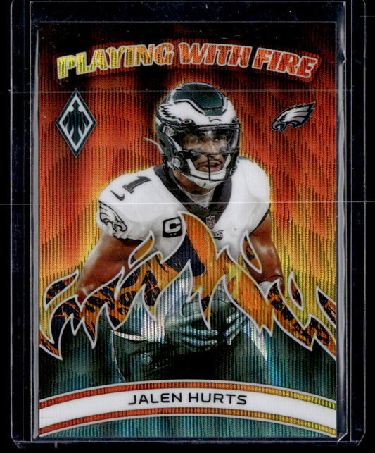 2023 Panini Phoenix #PWF-9 Jalen Hurts Playing with Fire Lava #/150  Krazy King Collectibles LLC   