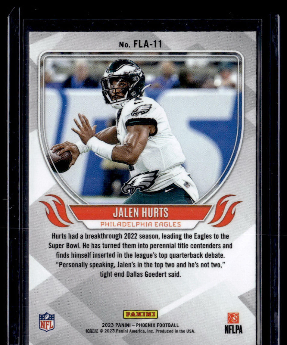 2023 Panini Phoenix #FLA-11 Jalen Hurts Flame Throwers  Krazy King Collectibles LLC   