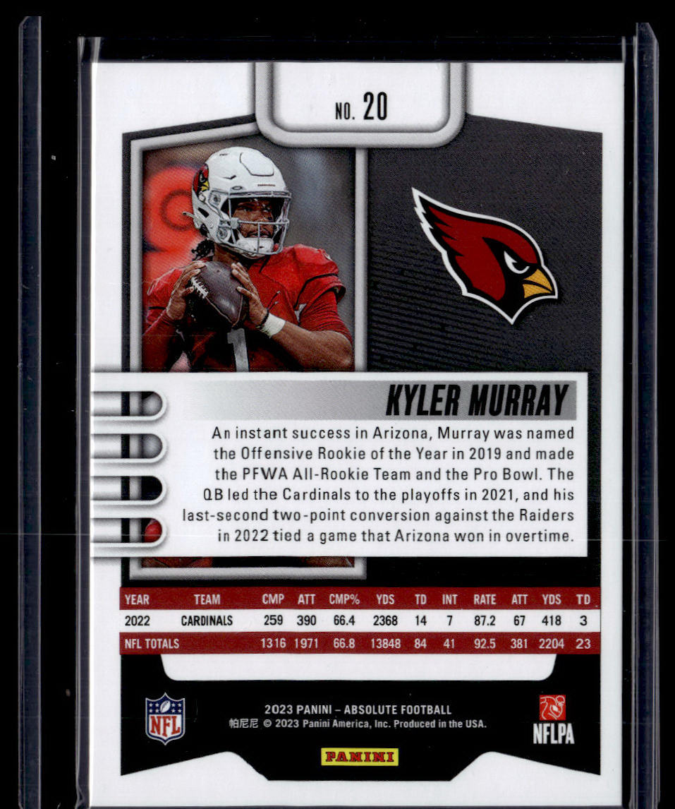 2023 Panini Absolute #20 Kyler Murray Spectrum Orange #/75  Krazy King Collectibles LLC   